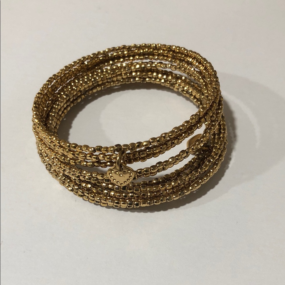 Stella & Dot Gold Bardot Spiral Coil Bangle Bracelet